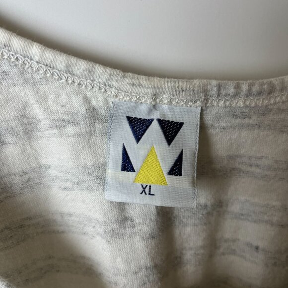 Vintage I Love My Attitude Tank Top Gray Cream XL Extra Large USA Striped Logo - Picture 4 of 14